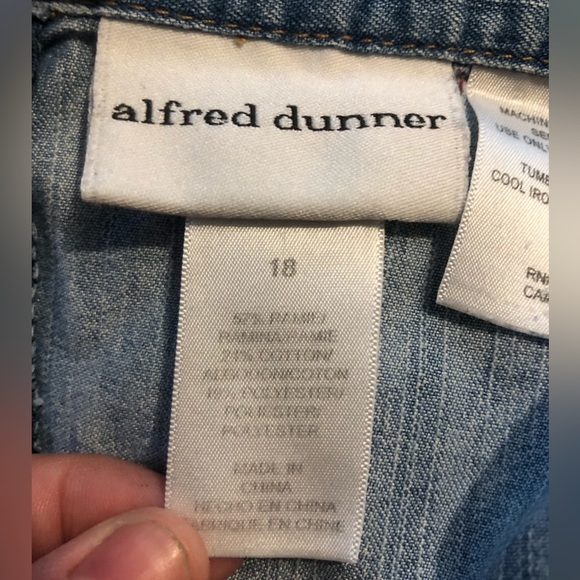 ALFRED DUNNER Ramey Cotton Faded Denim Jean Skirt - Picture 3 of 6